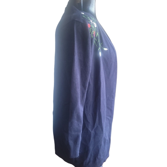 Esperanza Embroidered Navy Open Cardigan S - Picture 4 of 7